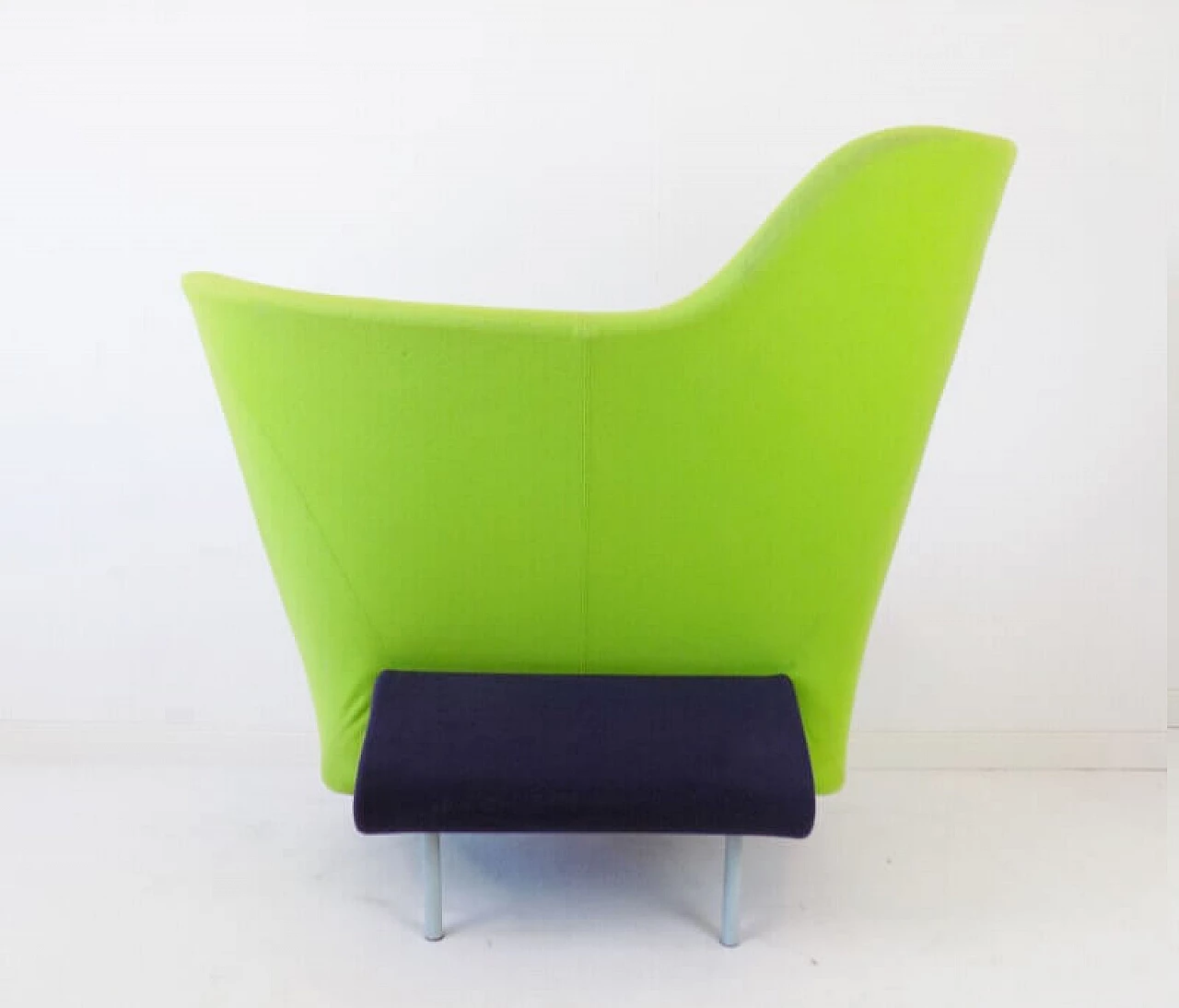 Torso armchair in apple green and purple virgin wool by Paolo Deganello for Cassina, 1984 5