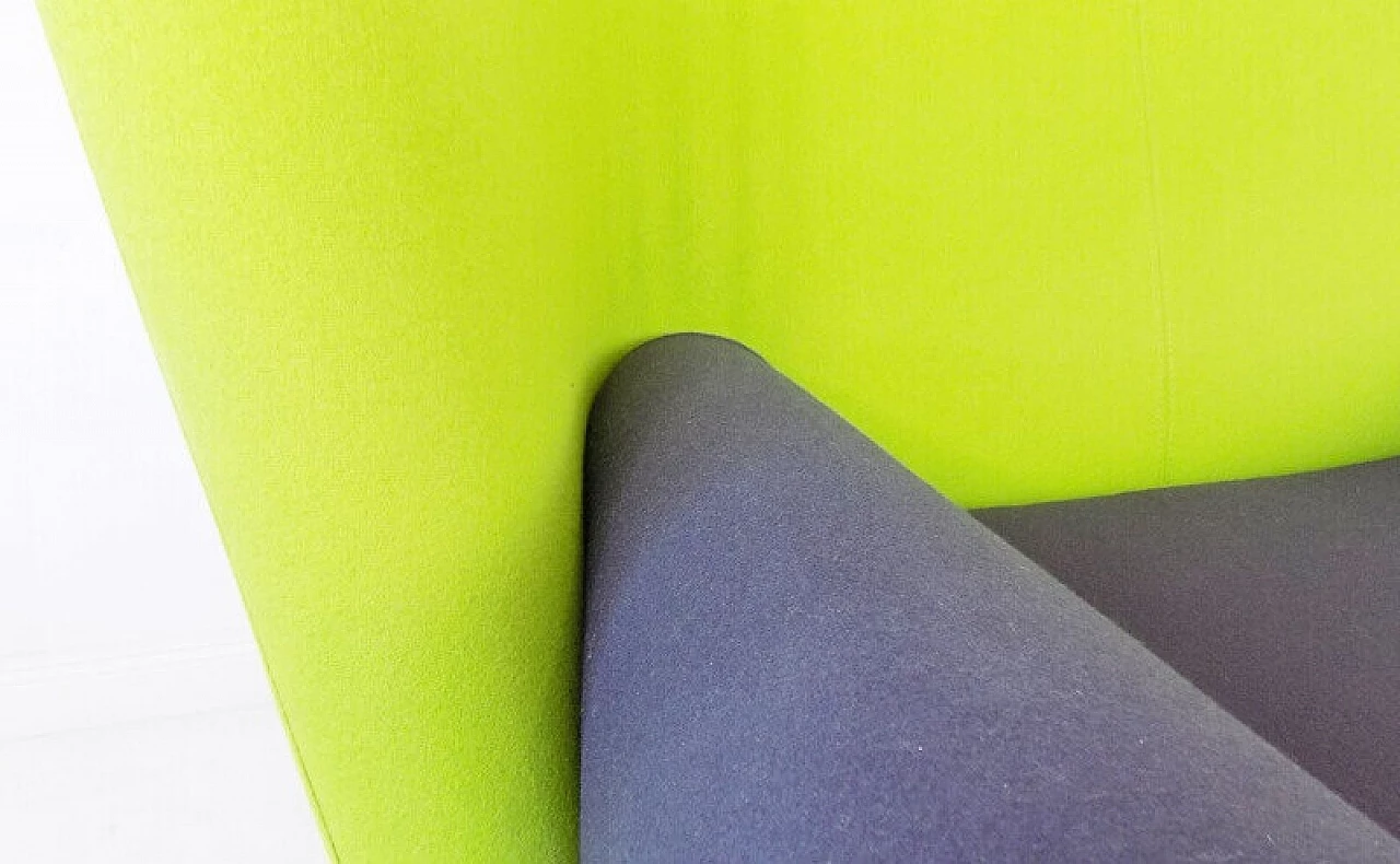 Torso armchair in apple green and purple virgin wool by Paolo Deganello for Cassina, 1984 7