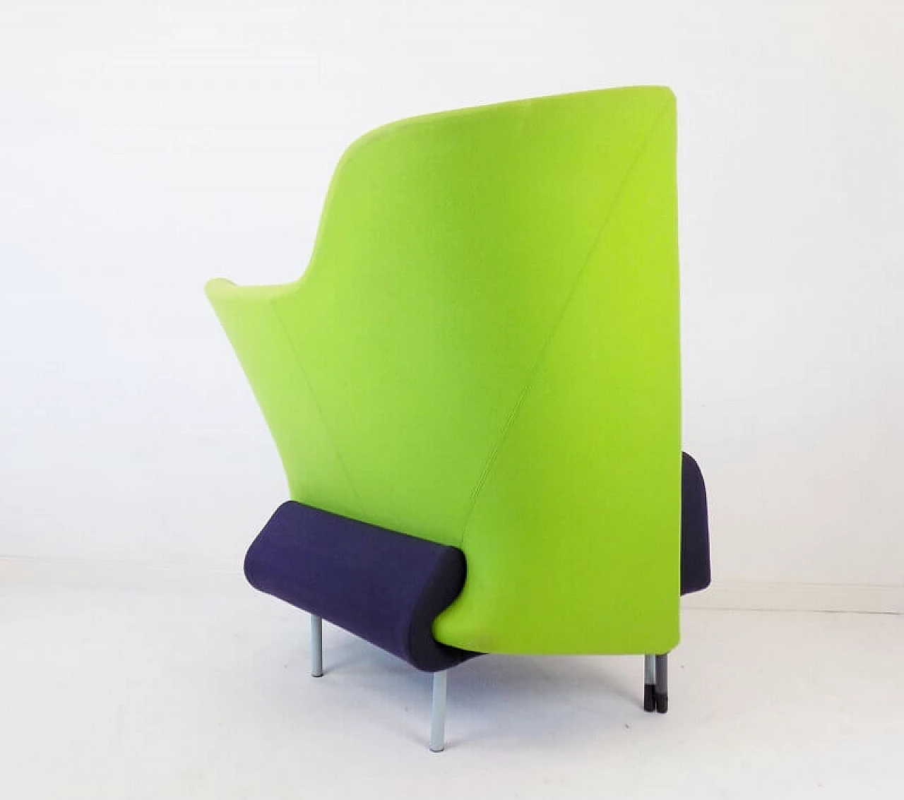 Torso armchair in apple green and purple virgin wool by Paolo Deganello for Cassina, 1984 8