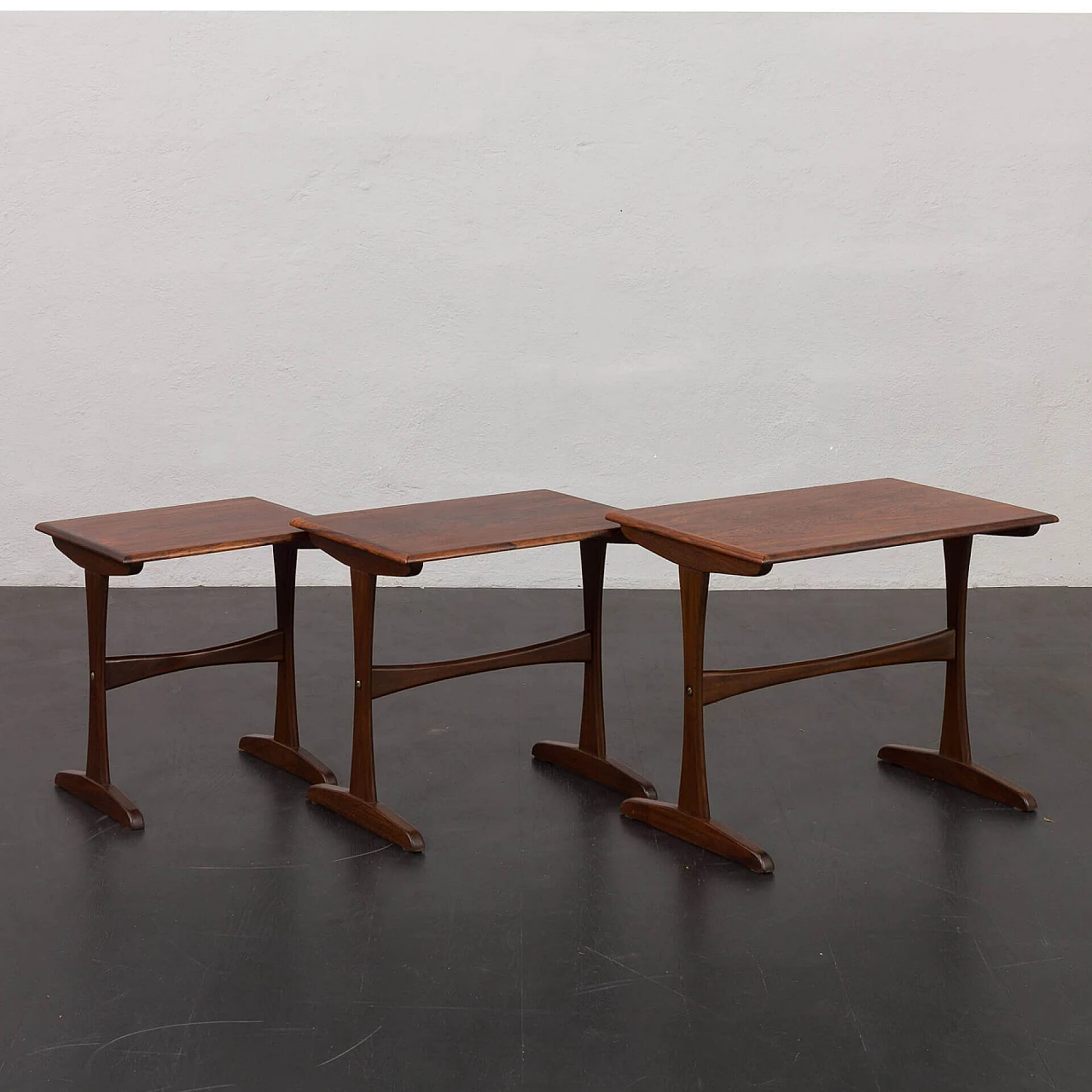 3 Nesting tables by Kai Kristiansen for Vildbjerg Möbelfabrik, 1960s 5