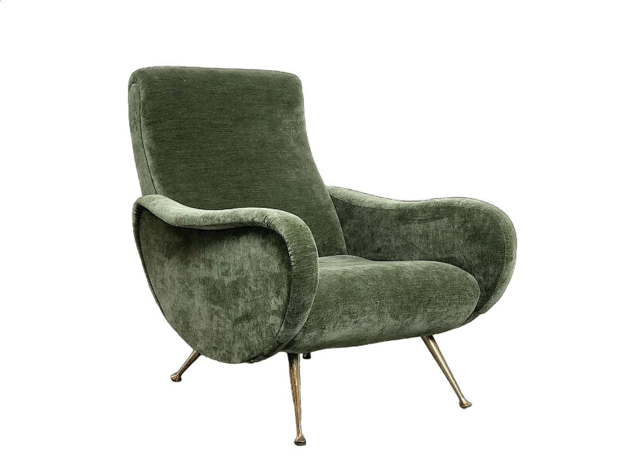 Lady armchair with brass feet attributed to Marco Zanuso, 1950s 14