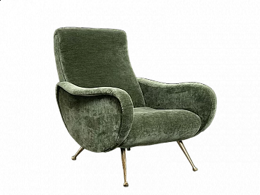 Lady armchair with brass feet attributed to Marco Zanuso, 1950s