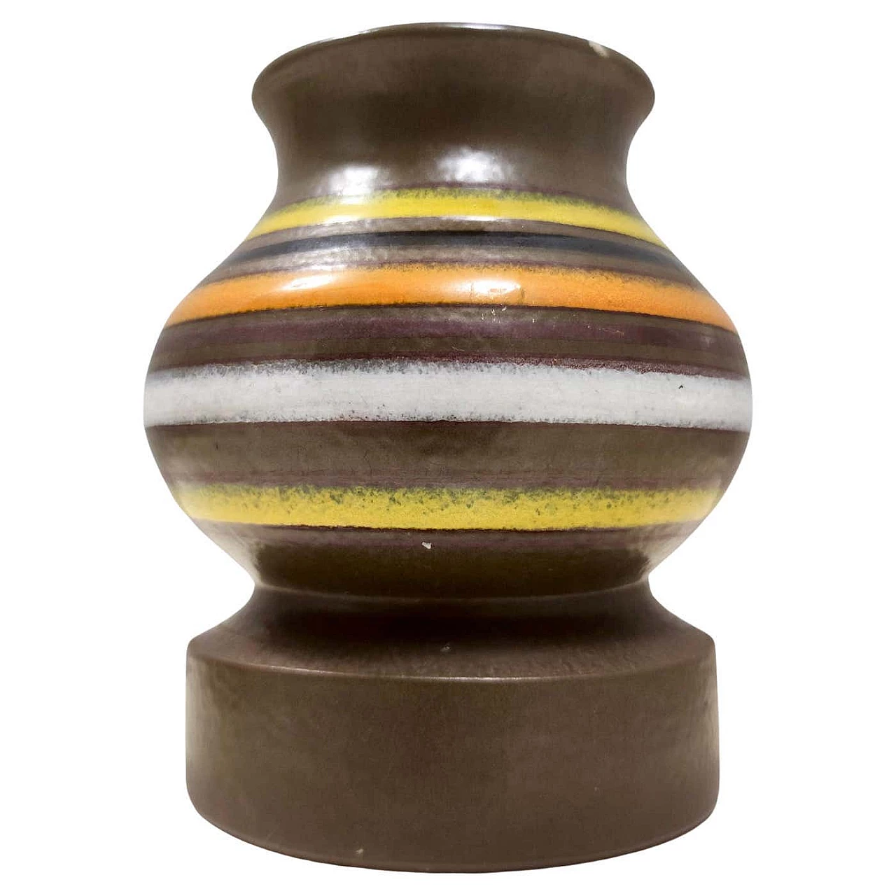 Brown glazed terracotta vase by Bitossi, 1970s 1