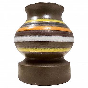 Brown glazed terracotta vase by Bitossi, 1970s