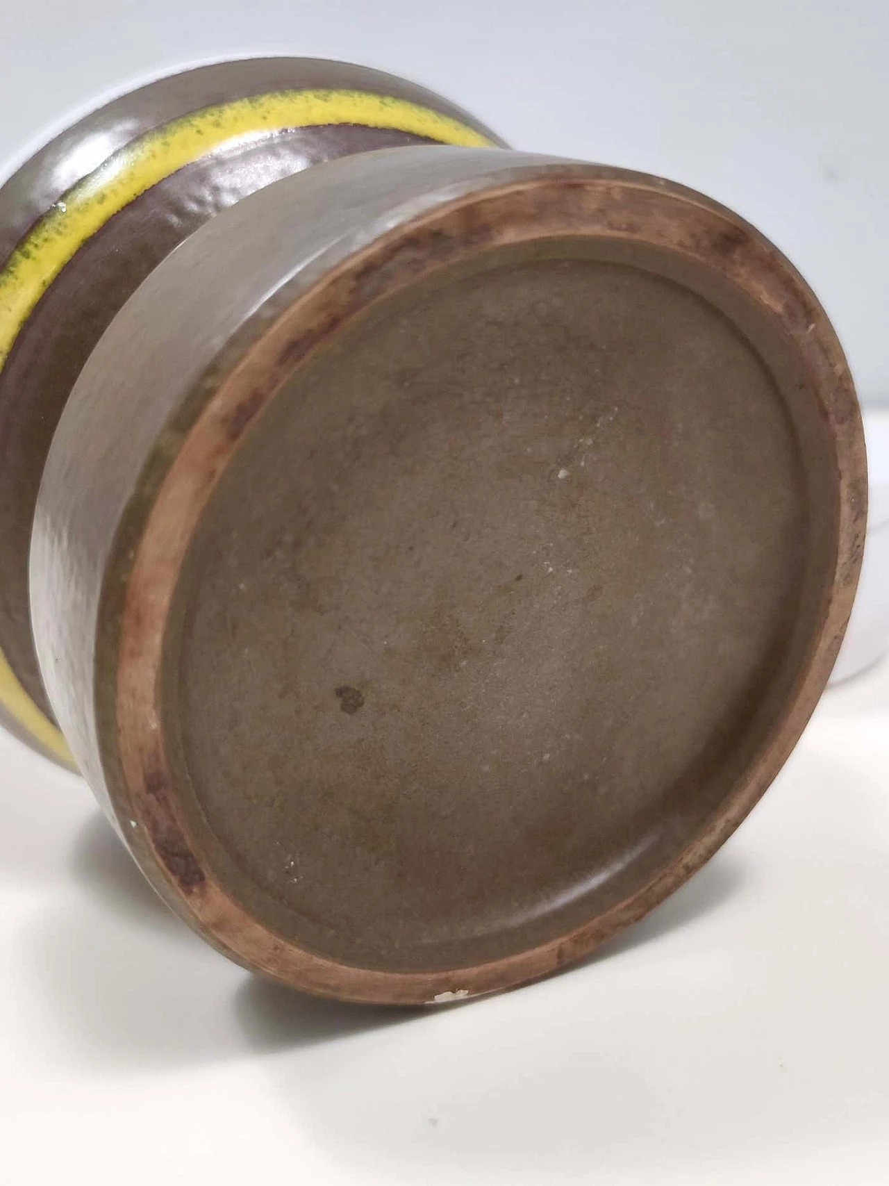 Vaso in terracotta smaltata marrone di Bitossi, anni '70 3