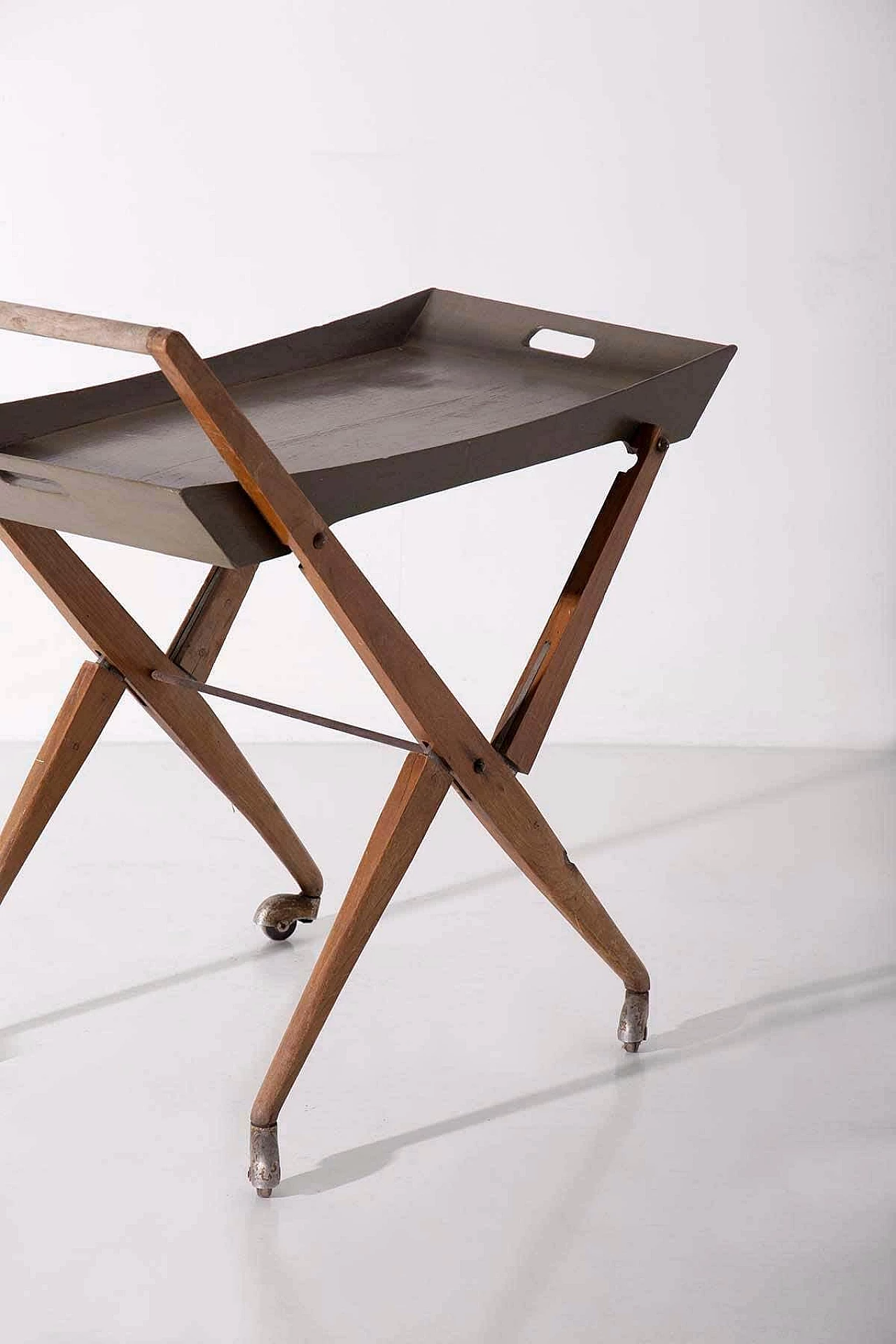 Wooden bar trolley by Angelo Ostuni, 1950s 3