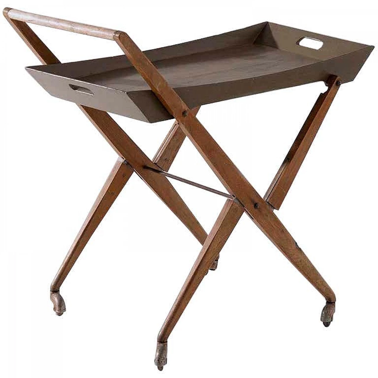 Wooden bar trolley by Angelo Ostuni, 1950s 7