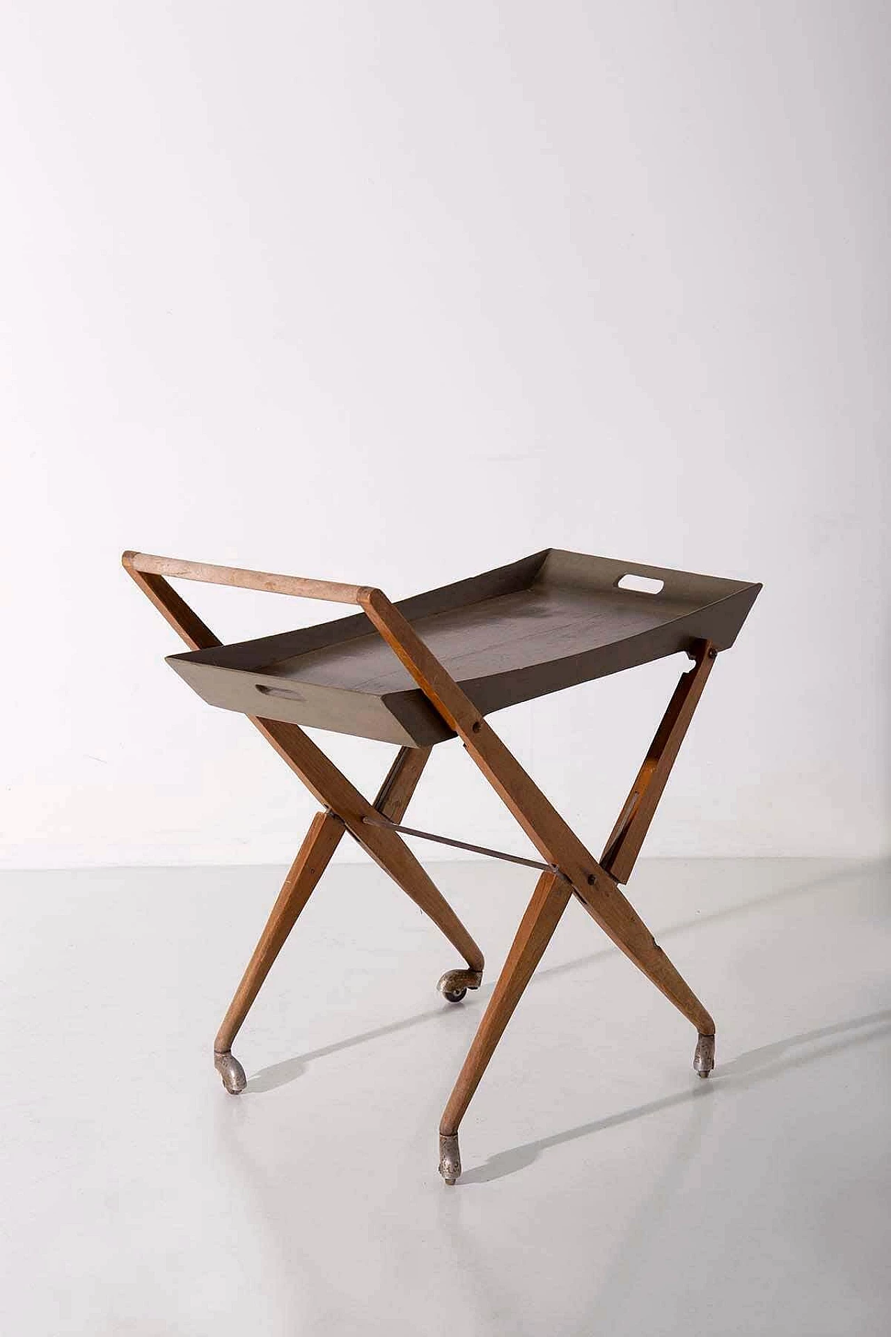 Wooden bar trolley by Angelo Ostuni, 1950s 8