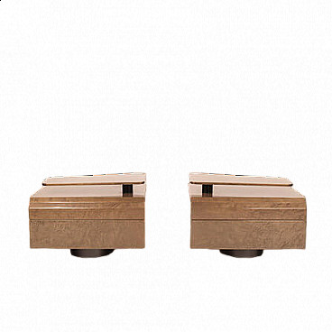 Pair of Lenox bedside tables by Giovanni Offredi for Saporiti, 1980s
