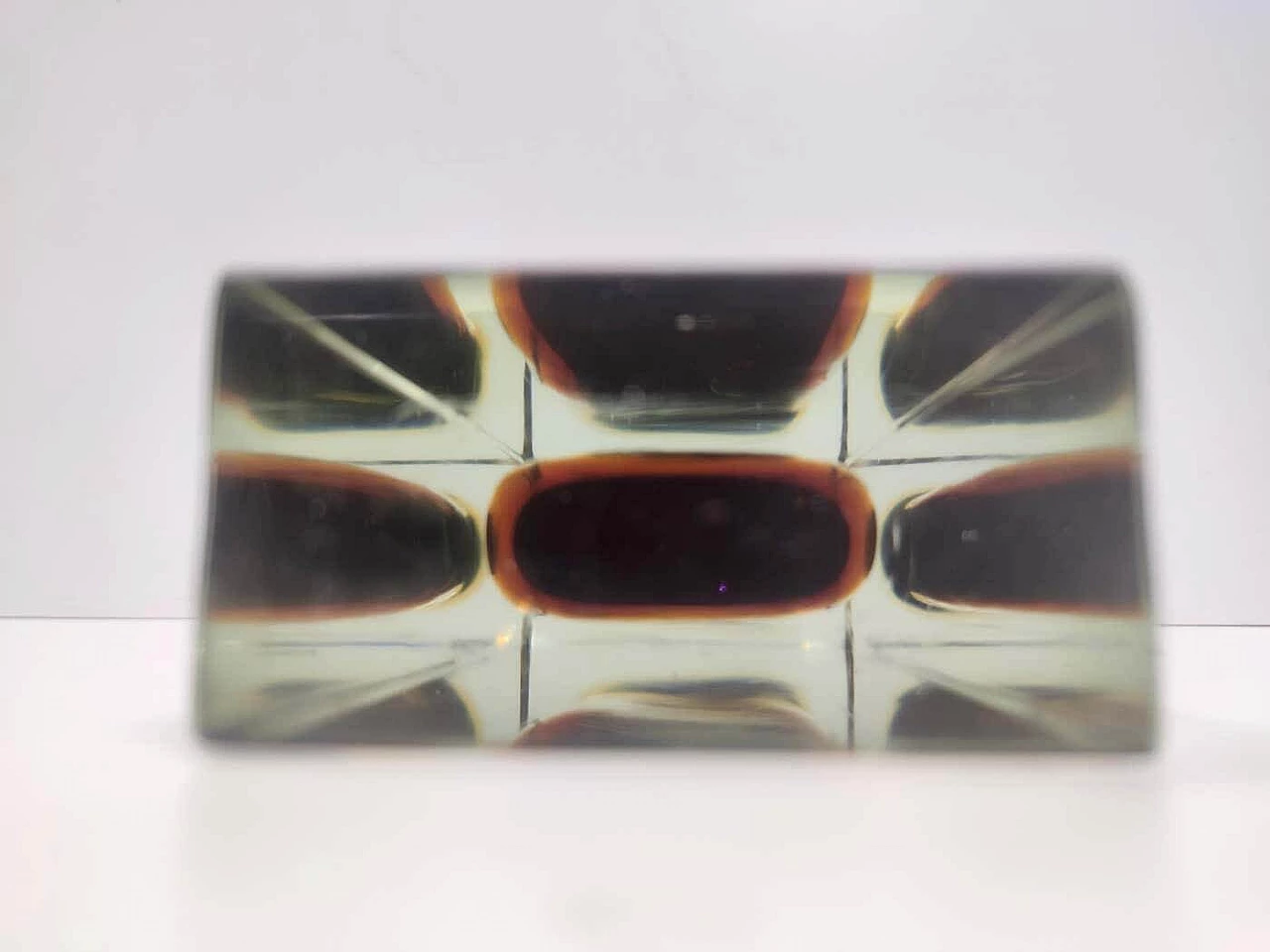 Blue and yellow submerged Murano glass vase attributed to Flavio Poli, 1960s 4