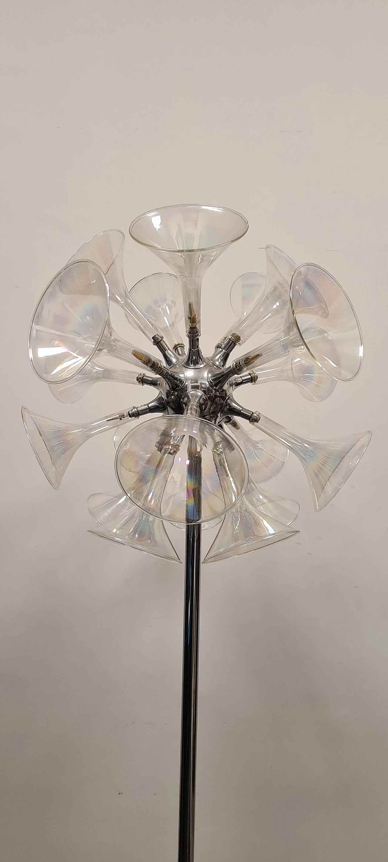 Sputnik metal and glass floor lamp, 1960s 3