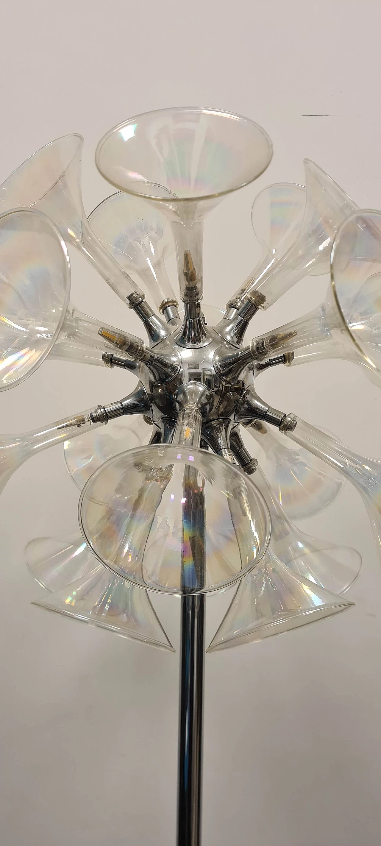 Sputnik metal and glass floor lamp, 1960s 5