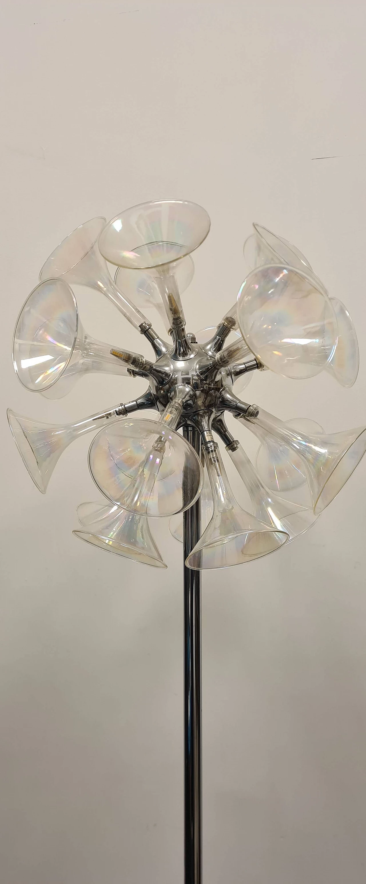 Sputnik metal and glass floor lamp, 1960s 6