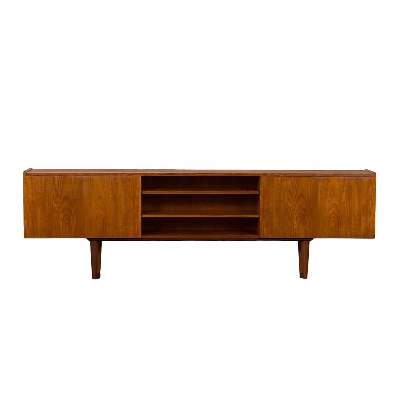 Credenza in teak con vano bar attribuita a Ib Kofod Larsen, anni '60 21