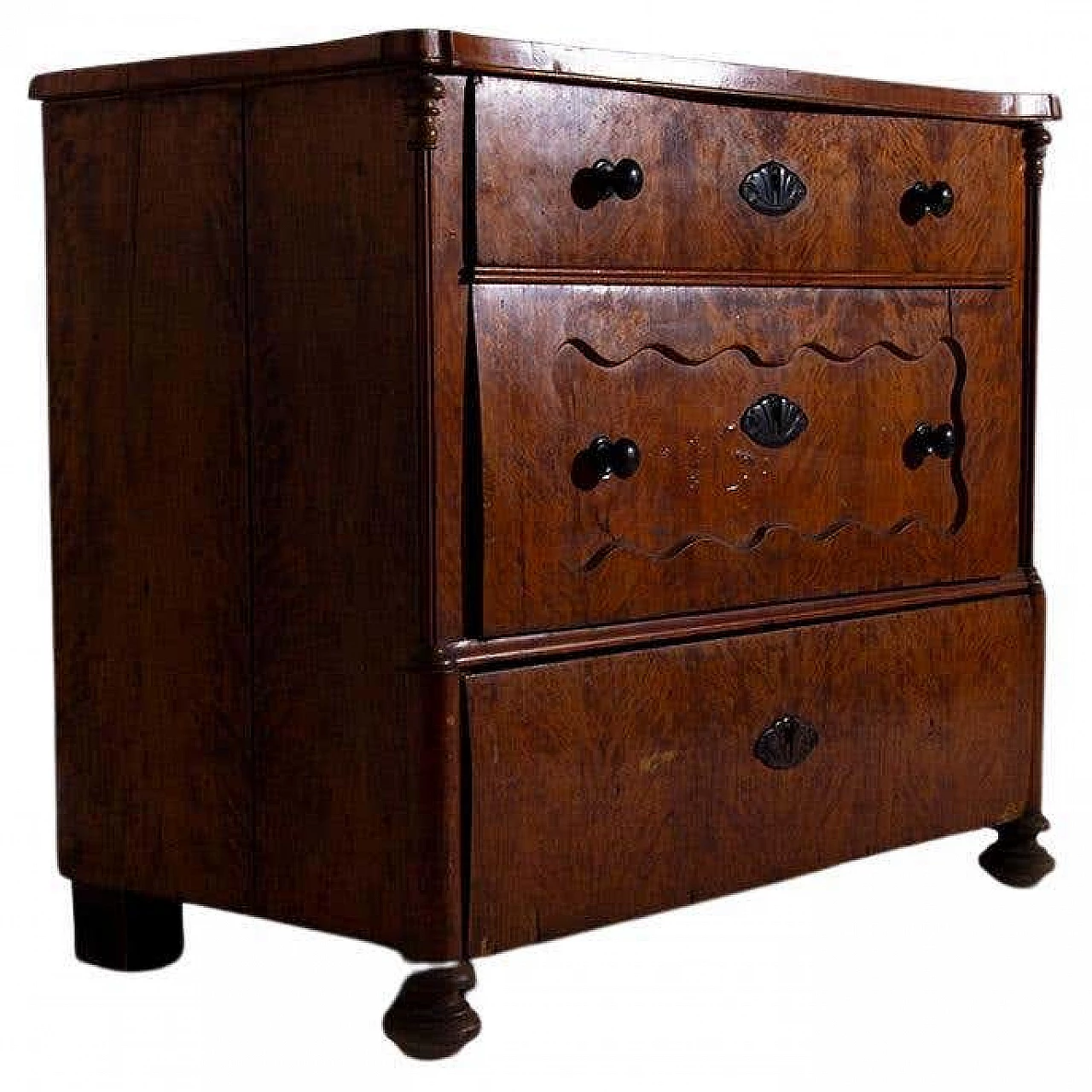 Sicilian briar chest of drawers with three drawers, late 19th century 1