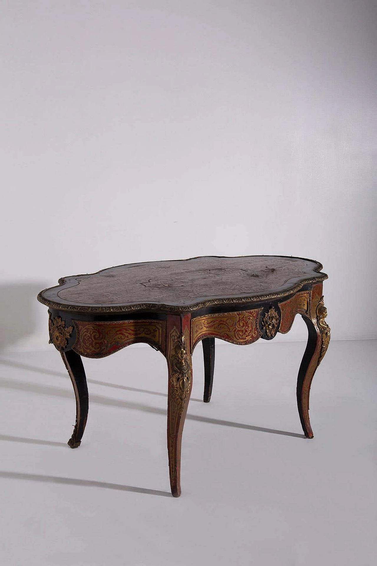 Bronze panelled desk in Boulle style, late 19th century 1