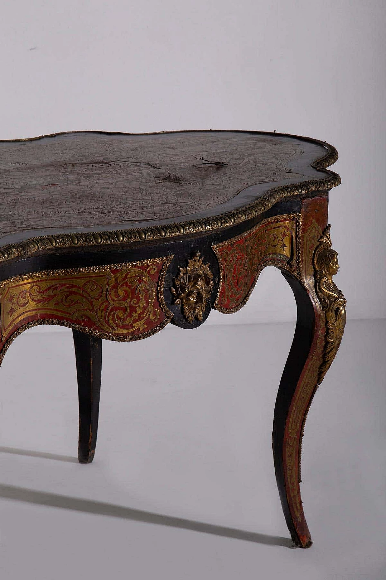 Bronze panelled desk in Boulle style, late 19th century 2