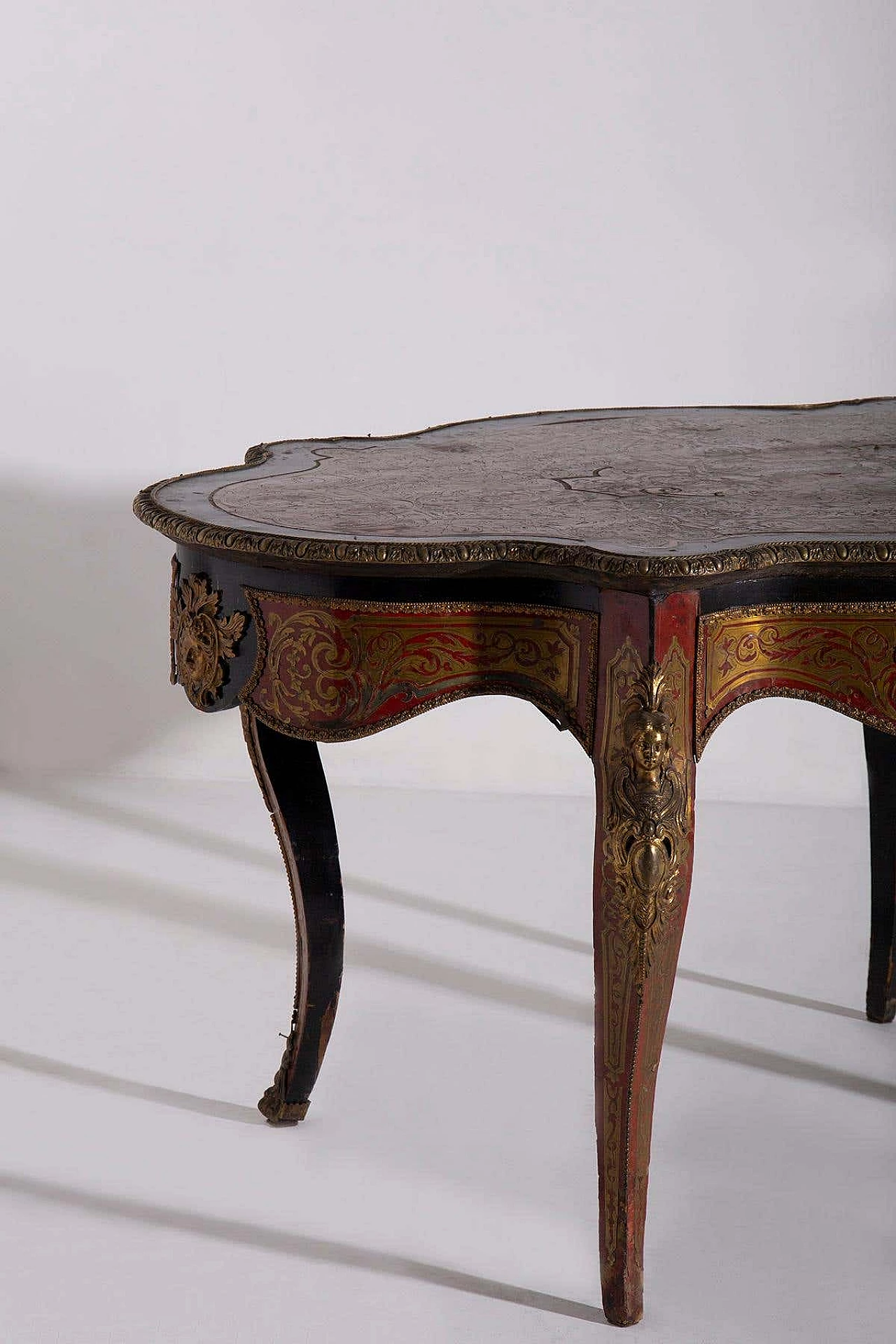 Bronze panelled desk in Boulle style, late 19th century 3