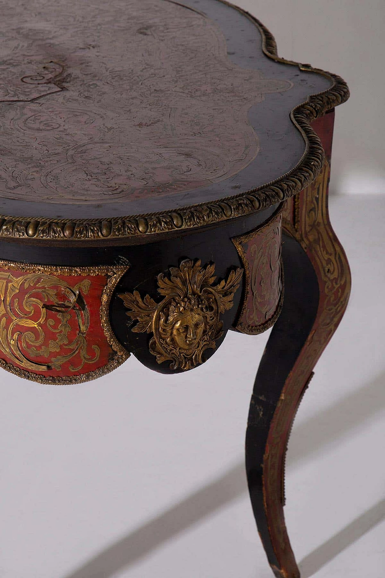 Bronze panelled desk in Boulle style, late 19th century 4