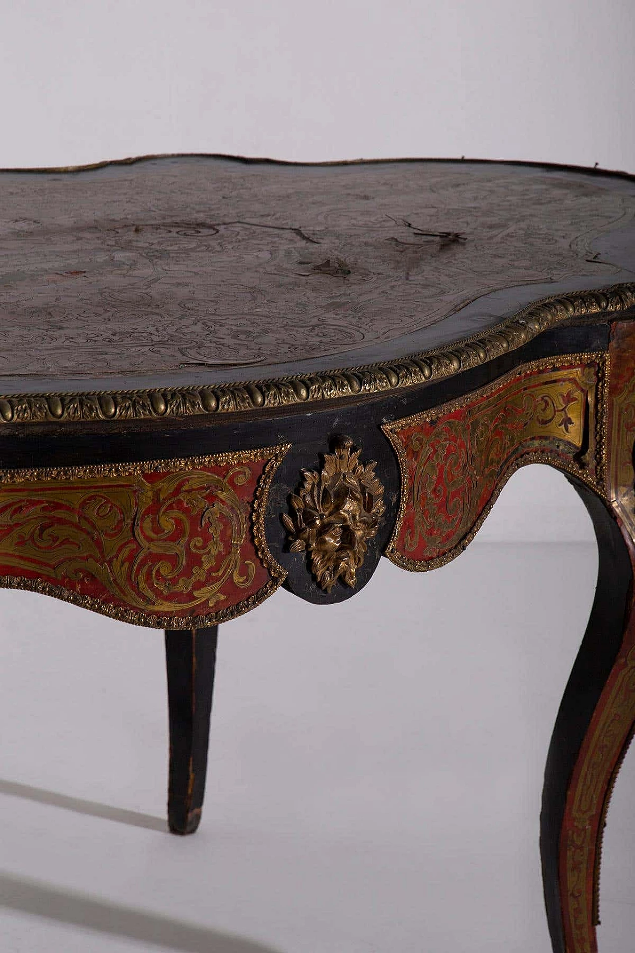 Bronze panelled desk in Boulle style, late 19th century 5
