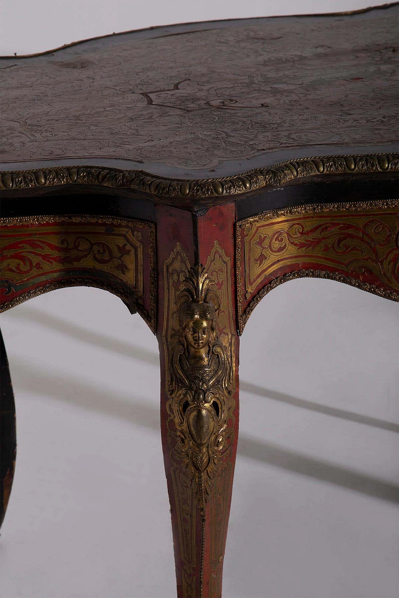 Bronze panelled desk in Boulle style, late 19th century 7