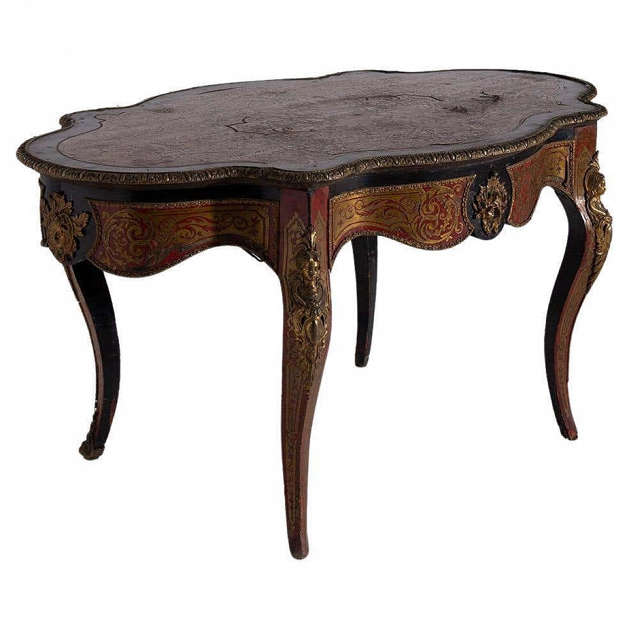 Bronze panelled desk in Boulle style, late 19th century 11