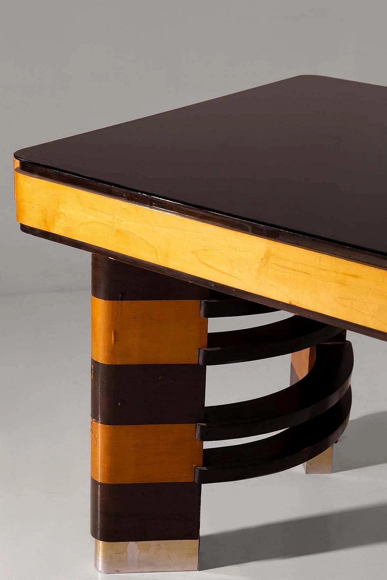 Rationalist dining table with metal elements, 1920s 1