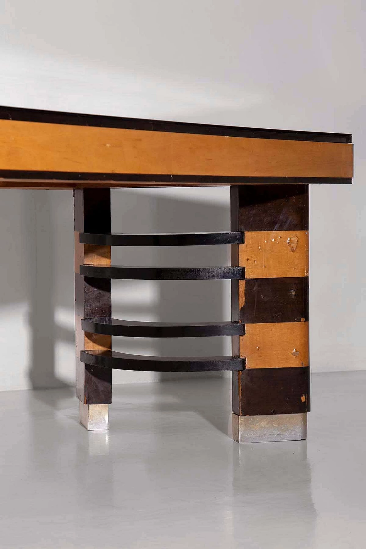 Rationalist dining table with metal elements, 1920s 2