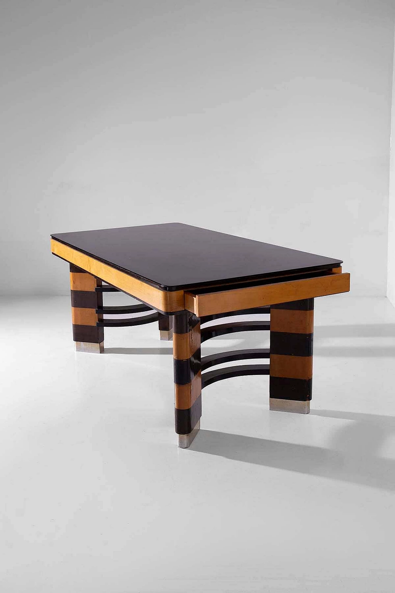 Rationalist dining table with metal elements, 1920s 3