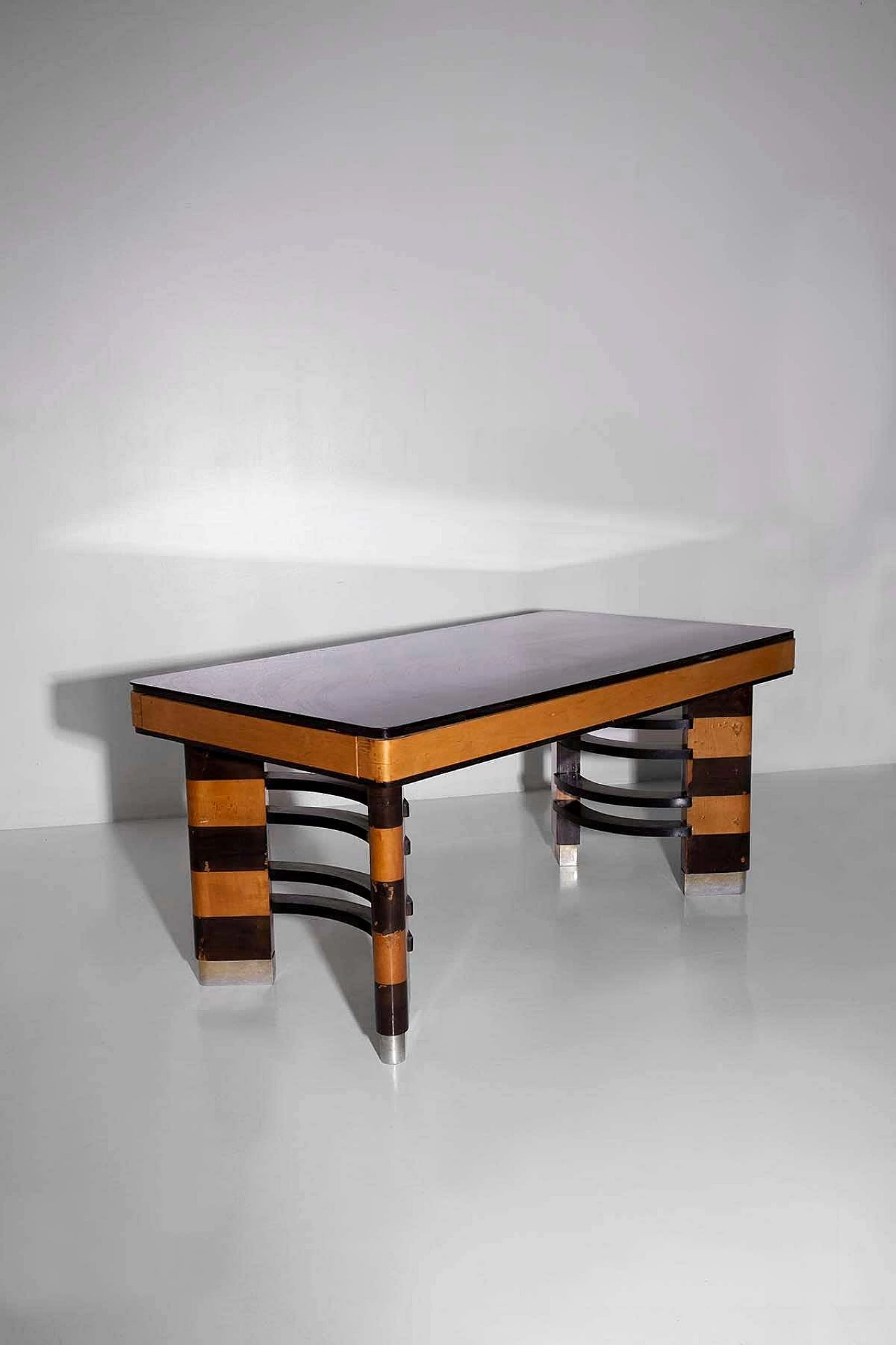 Rationalist dining table with metal elements, 1920s 4