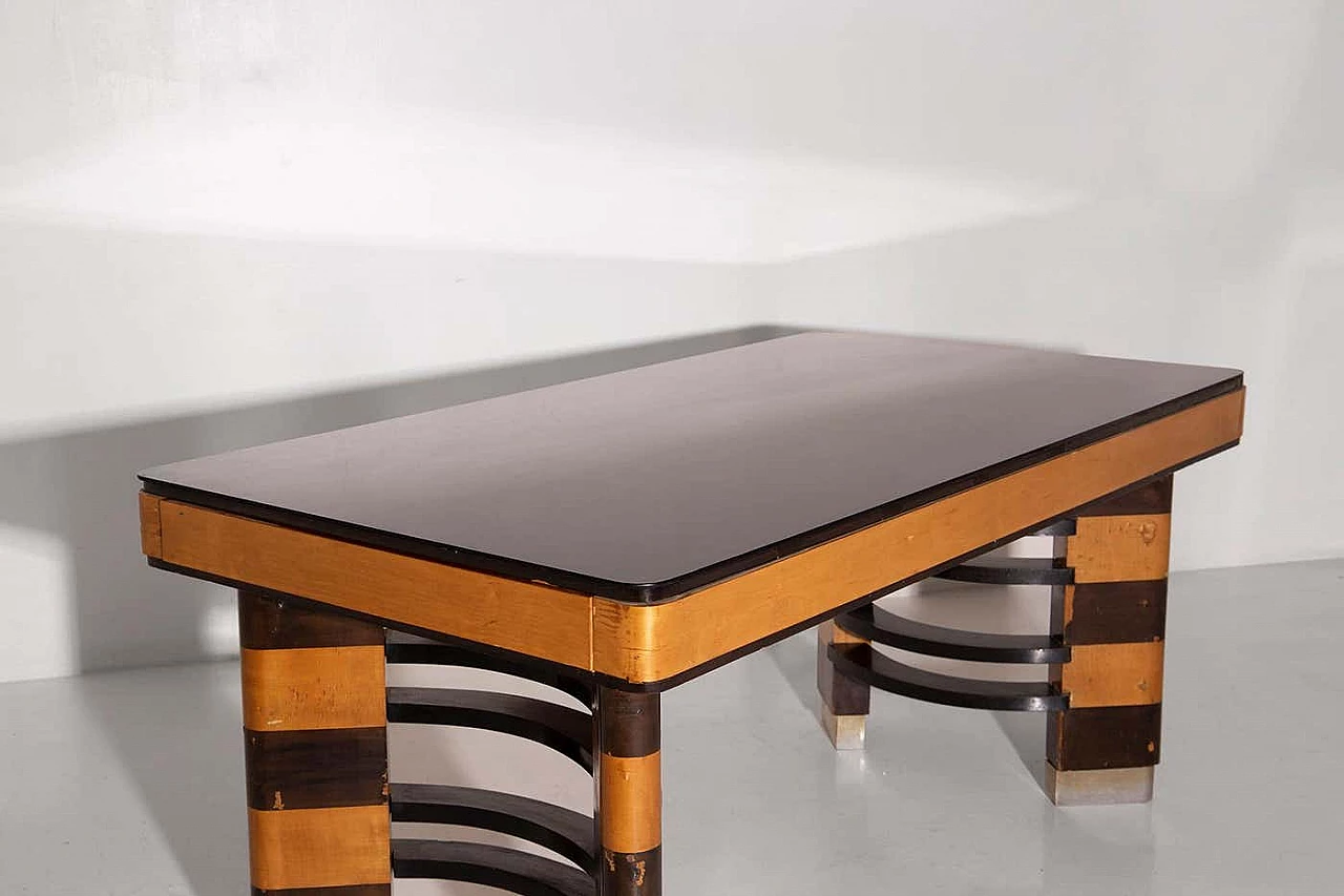 Rationalist dining table with metal elements, 1920s 6