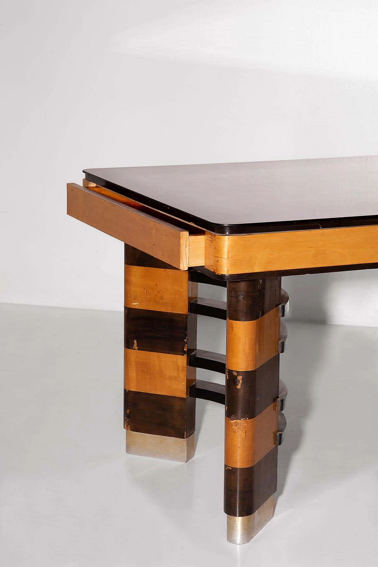 Rationalist dining table with metal elements, 1920s 8