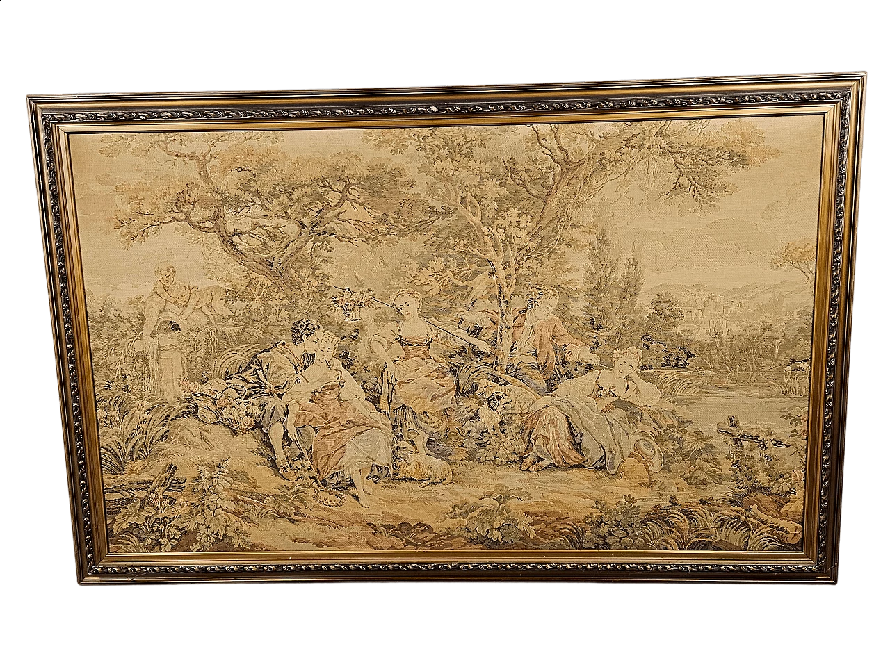 Embroidered tapestry with frame, early 20th century 19