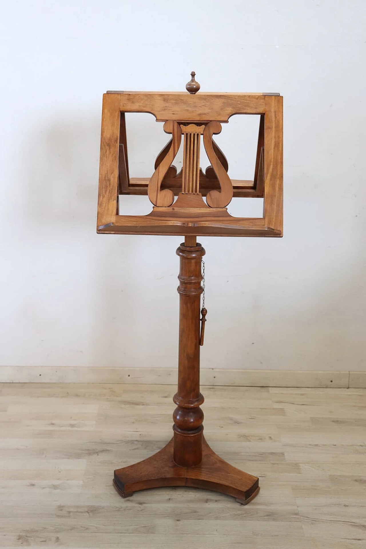 Solid walnut lectern in classical style, 1990s 3