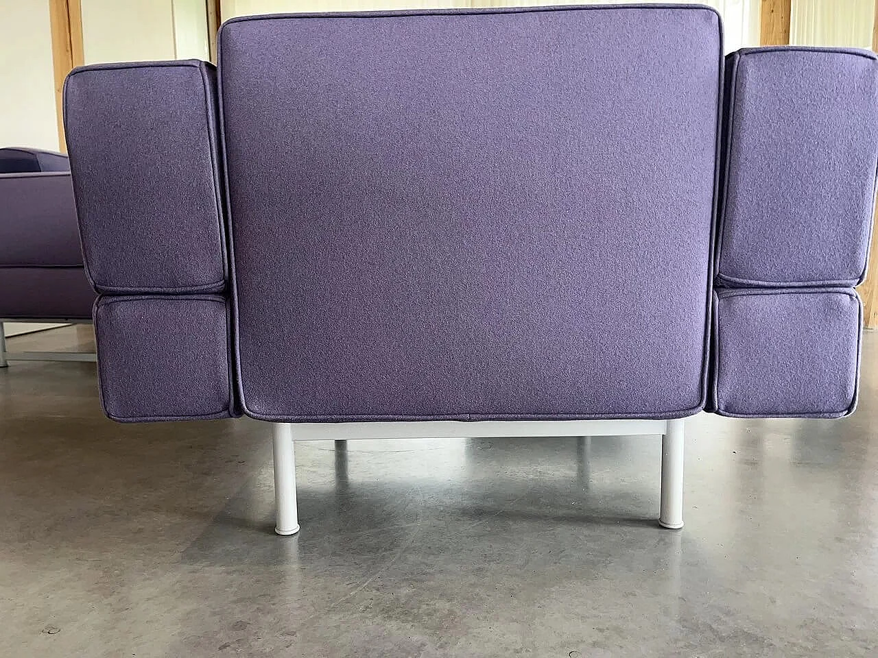 Divano e coppia di poltrone Reef in lana viola di Piero Lissoni per Cassina 10