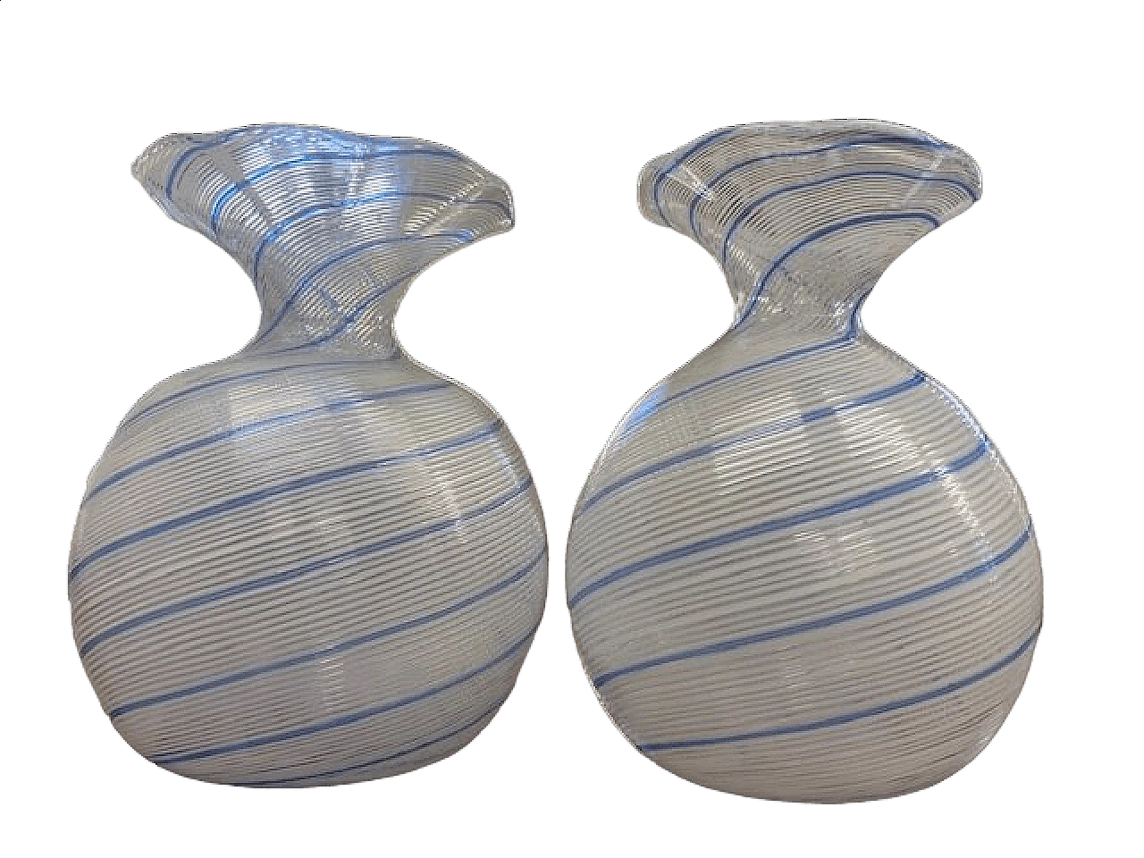 Pair of Murano glass vases by Aureliano Toso, 1960s 10