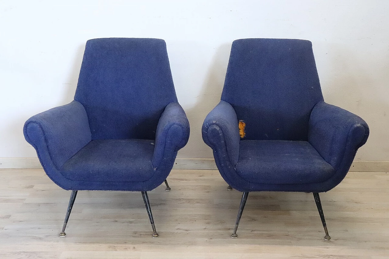 Pair of armchairs by Gigi Radice for Minotti, 1950s 2