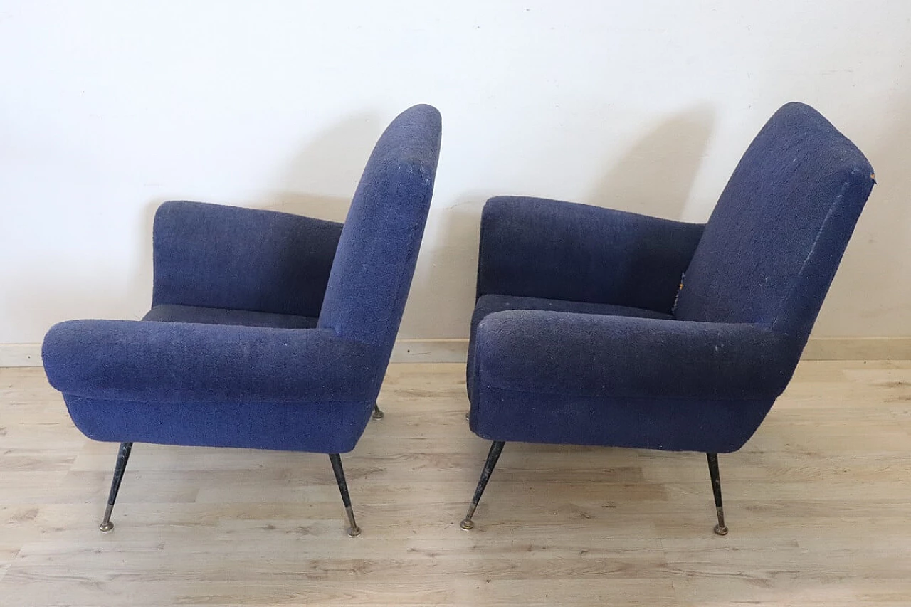 Pair of armchairs by Gigi Radice for Minotti, 1950s 5