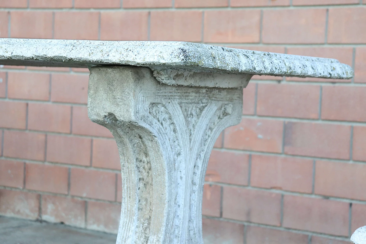 Table and pair of stools in grit and concrete, 1920s 6