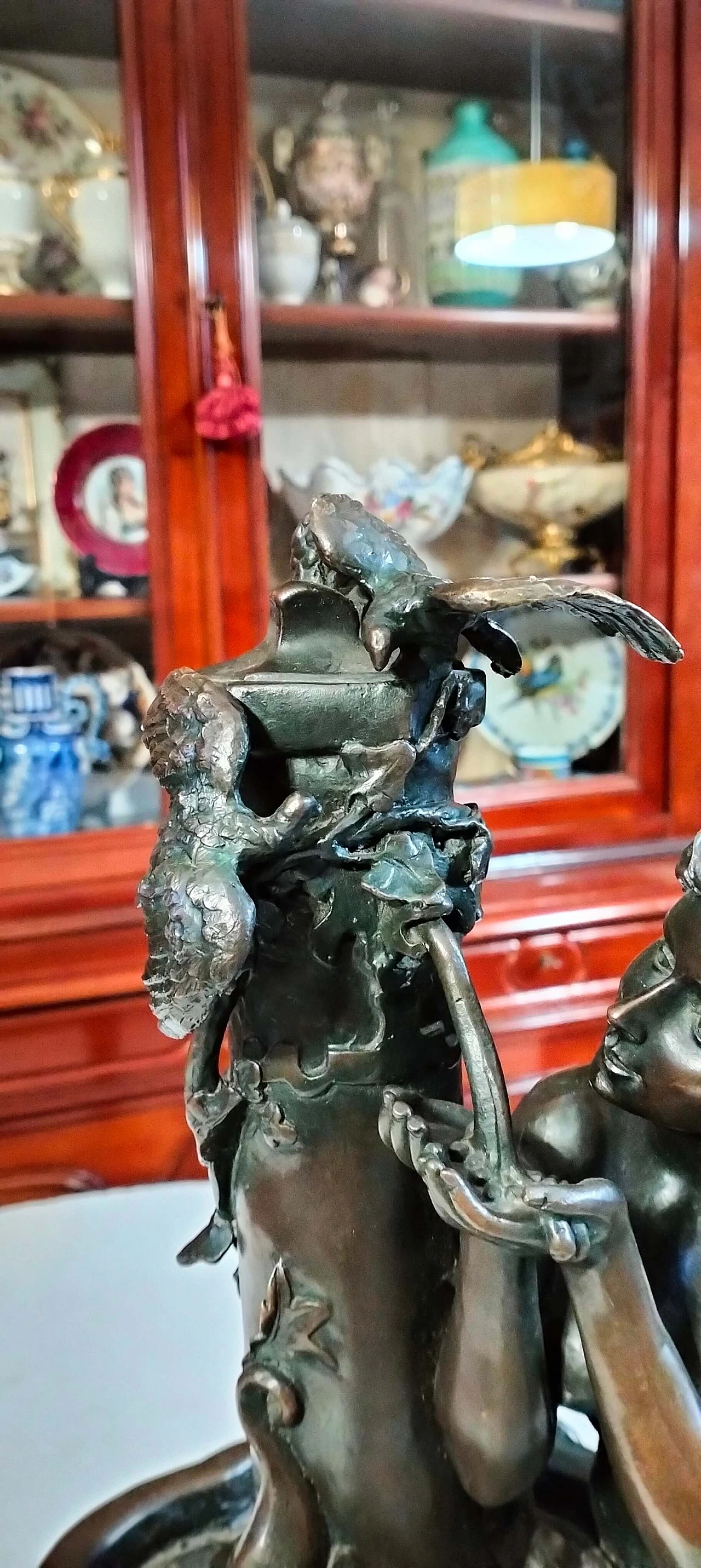 Francois Boucher Ouline, Jeune fille a la Fontaine, scultura in bronzo, anni '20 2