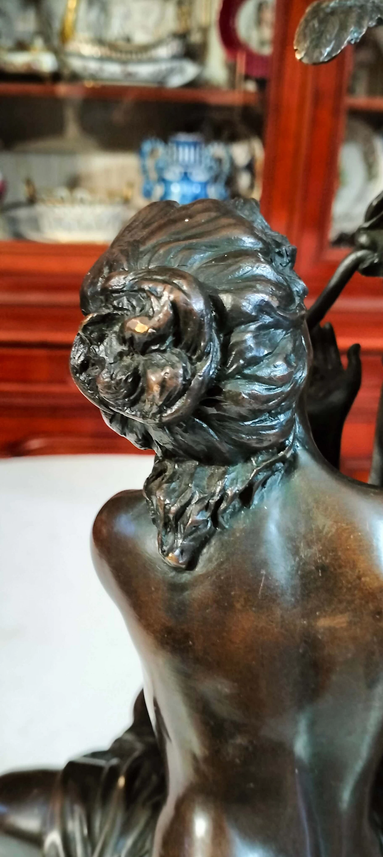 Francois Boucher Ouline, Jeune fille a la Fontaine, scultura in bronzo, anni '20 3