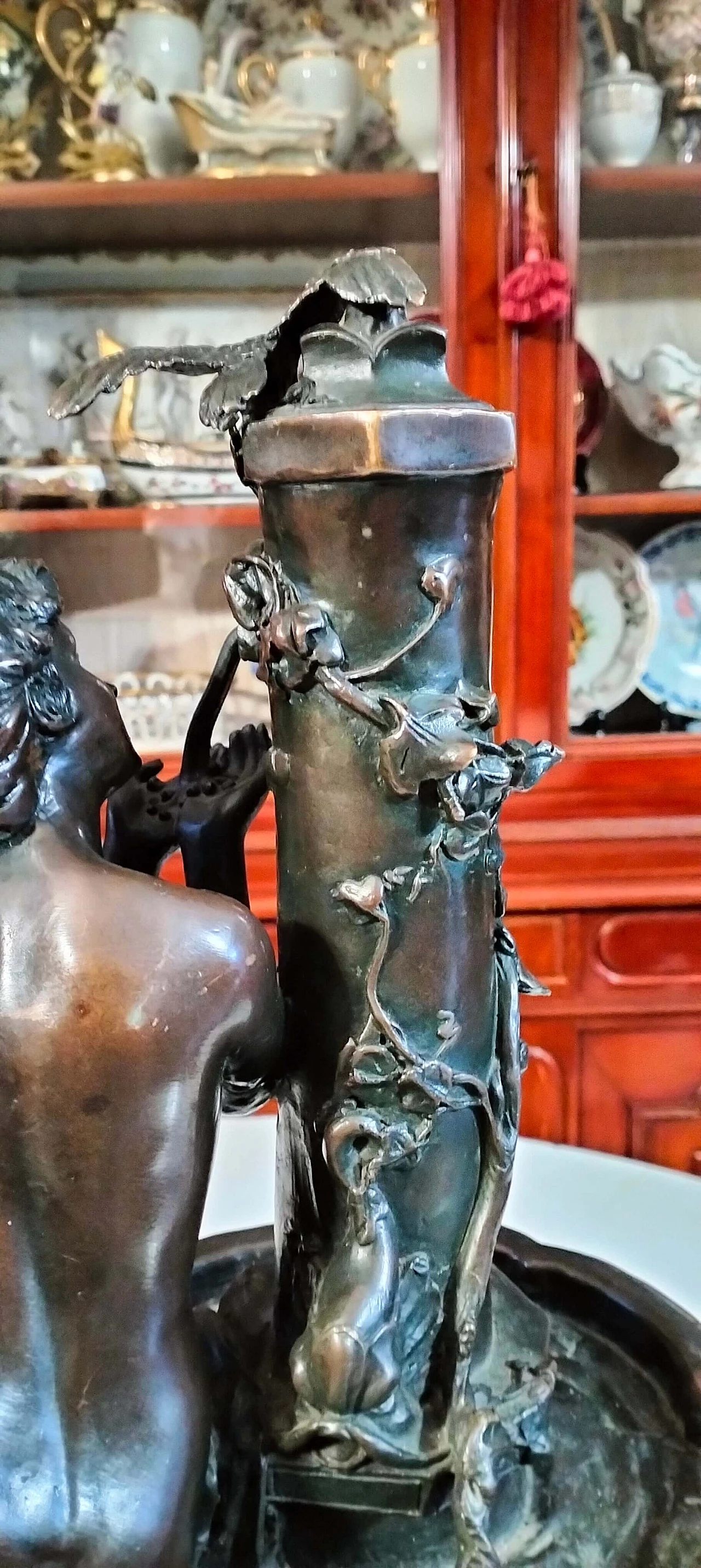 Francois Boucher Ouline, Jeune fille a la Fontaine, scultura in bronzo, anni '20 5