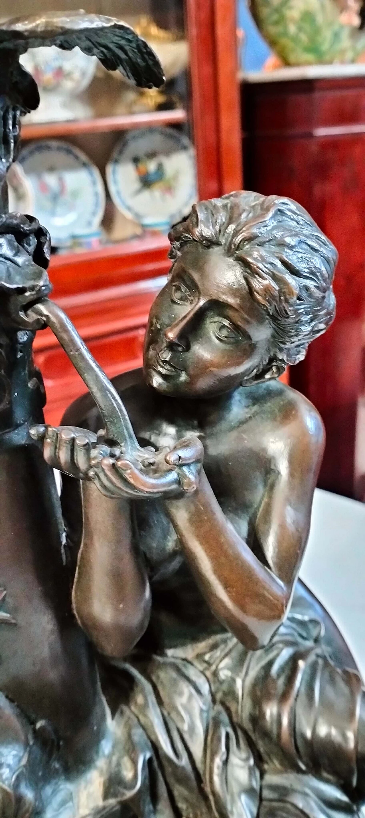 Francois Boucher Ouline, Jeune fille a la Fontaine, scultura in bronzo, anni '20 6