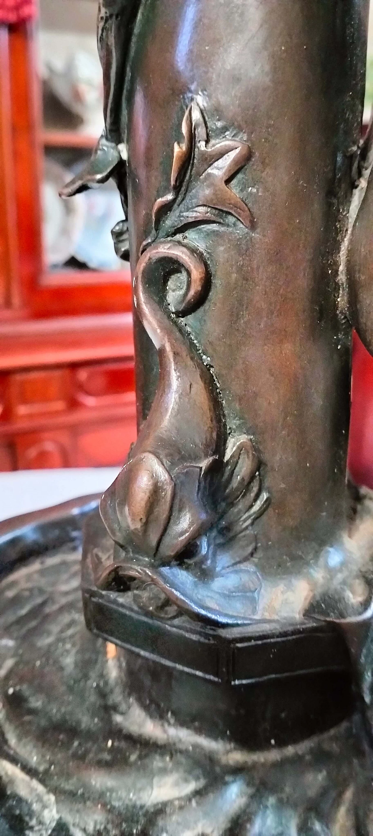 Francois Boucher Ouline, Jeune fille a la Fontaine, scultura in bronzo, anni '20 10