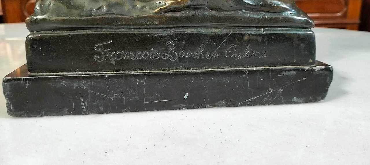 Francois Boucher Ouline, Jeune fille a la Fontaine, scultura in bronzo, anni '20 13