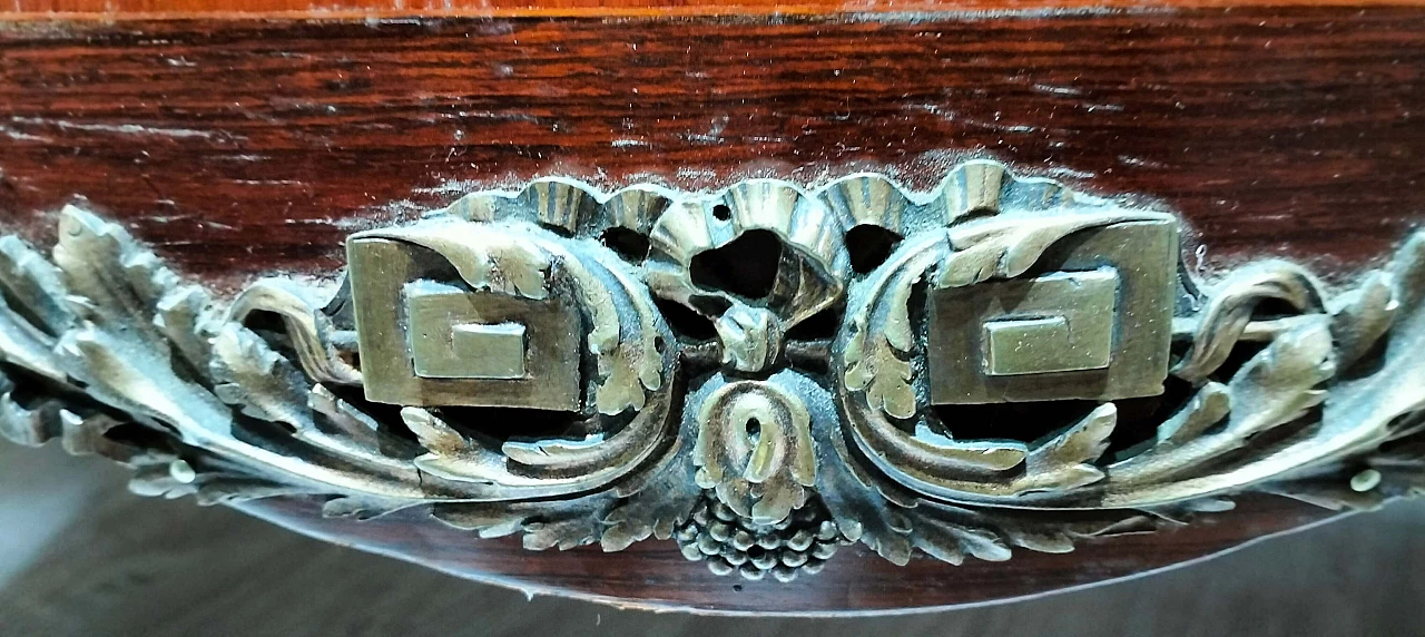 Comò Napoleone III in mogano, ebano e bois de rose a tre cassetti, metà '800 7
