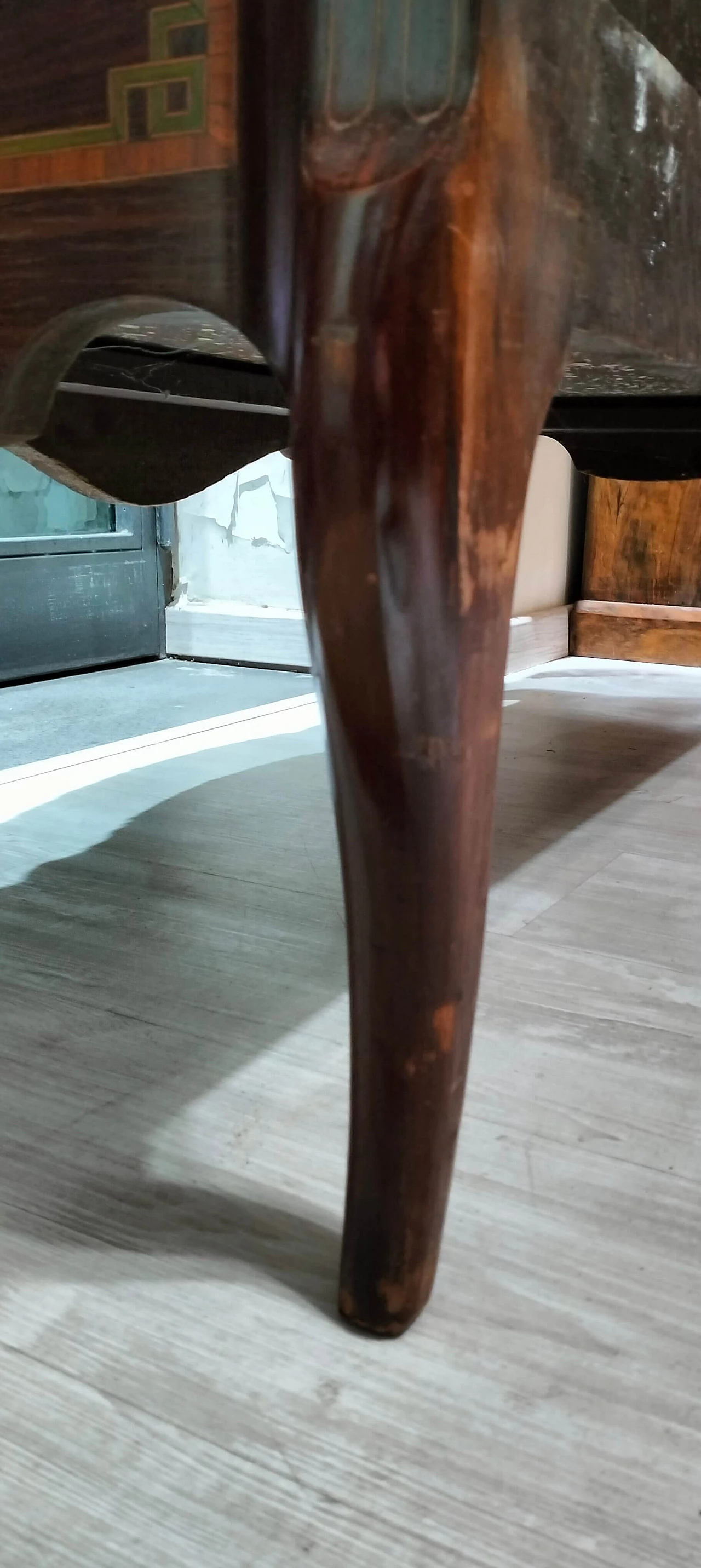 Comò Napoleone III in mogano, ebano e bois de rose a tre cassetti, metà '800 12