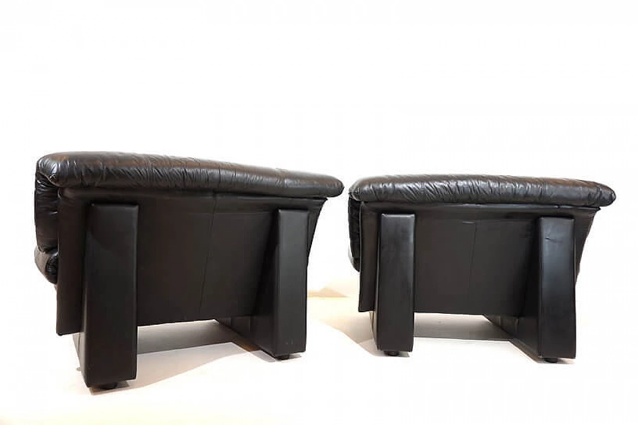 Pair of Ambassador leather armchairs by Nicoletti Salotti for Avanti, 1980s 15