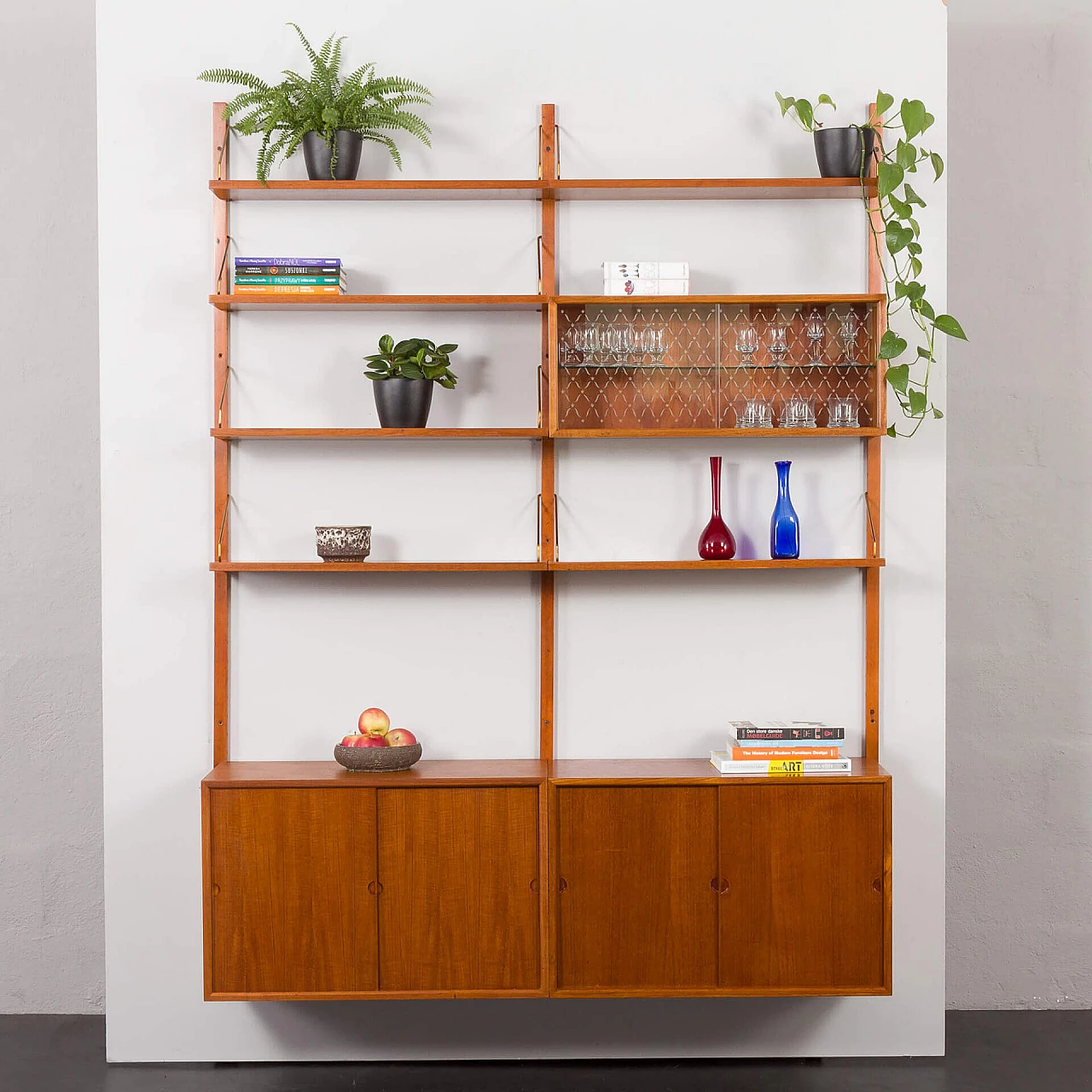 Danish 2-compartment teak wall cabinet by Poul Cadovius for Cado, 1960s 1