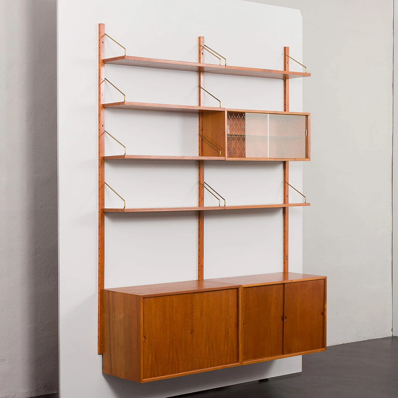 Danish 2-compartment teak wall cabinet by Poul Cadovius for Cado, 1960s 5